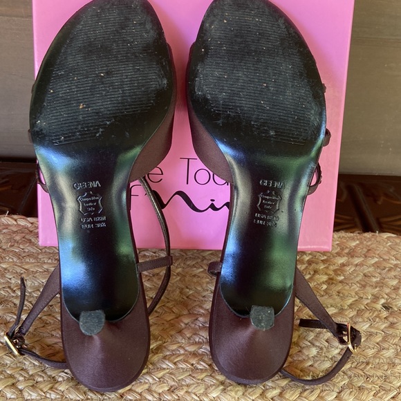 Rhinestone embellished strappy Brown Touch of Nina heels, Worn Once- size 8.5 - Picture 4 of 7